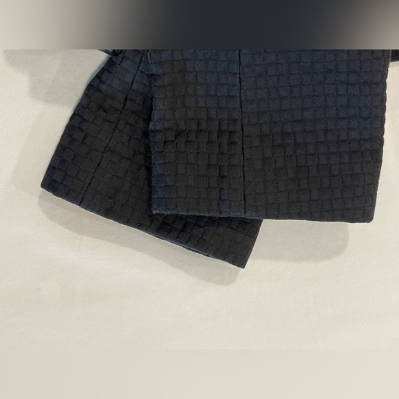 Alice + Olivia | Leather Trim Belted Trench Coat | Black | M/6 - Picture 11 of 12